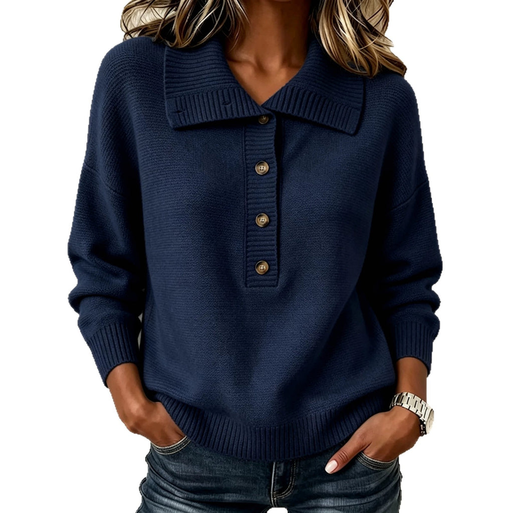 Vintage Rollkragen-Pullover mit halbem Reissverschluss