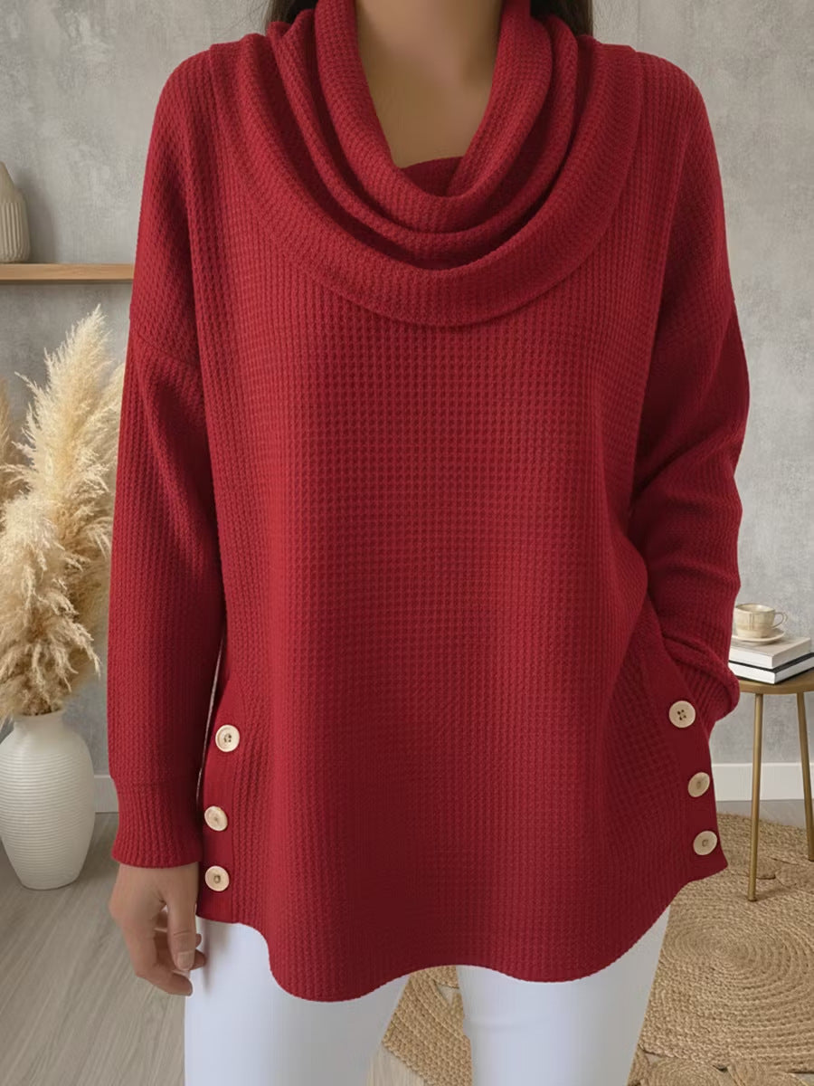 Einfarbiges Turtleneck-Oberteil