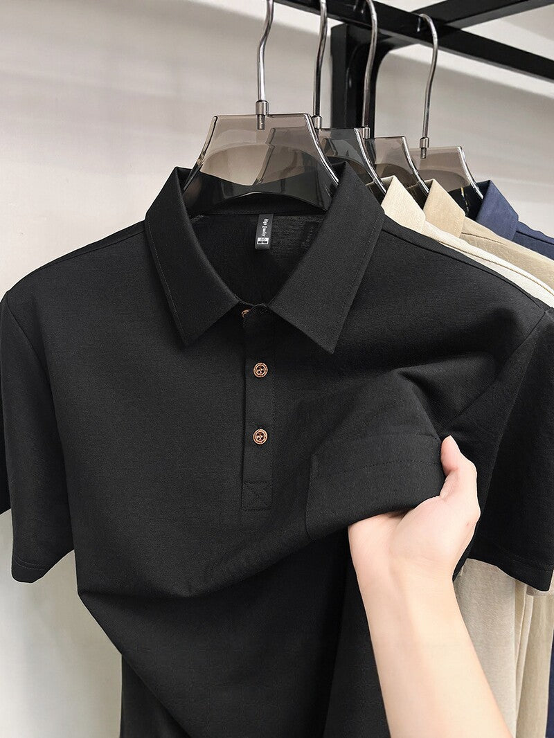 Kurzarm-Shirt Leinen mit Brusttaschen