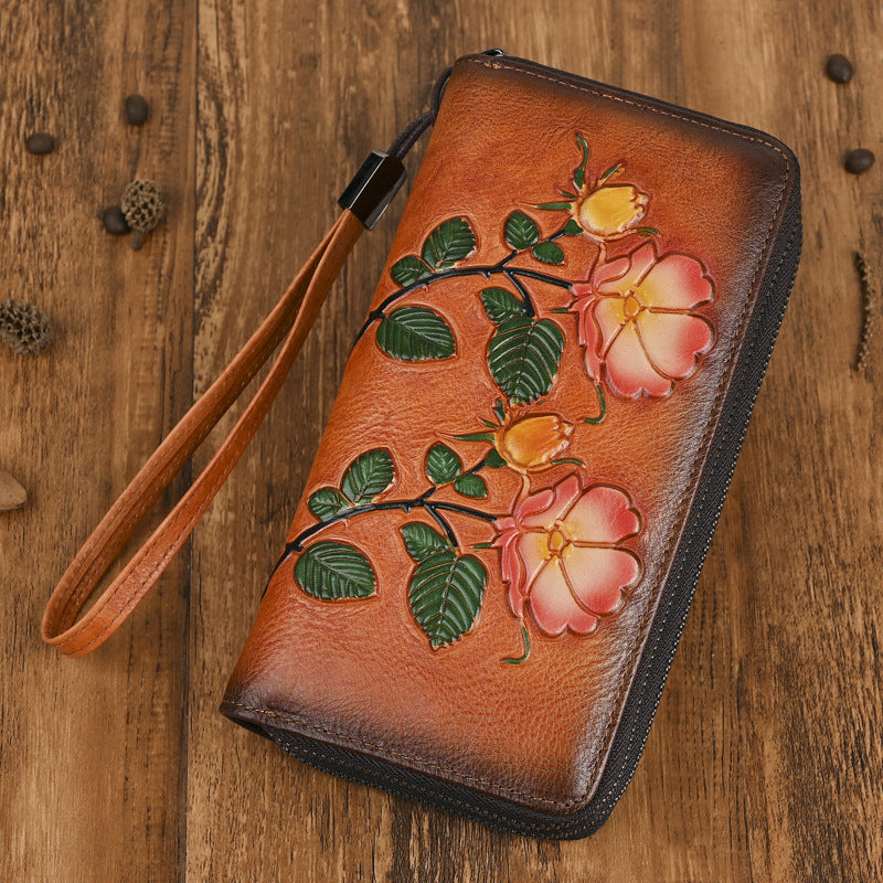 Long Wallet mit Reissverschluss aus Echtleder | LuxeStyle