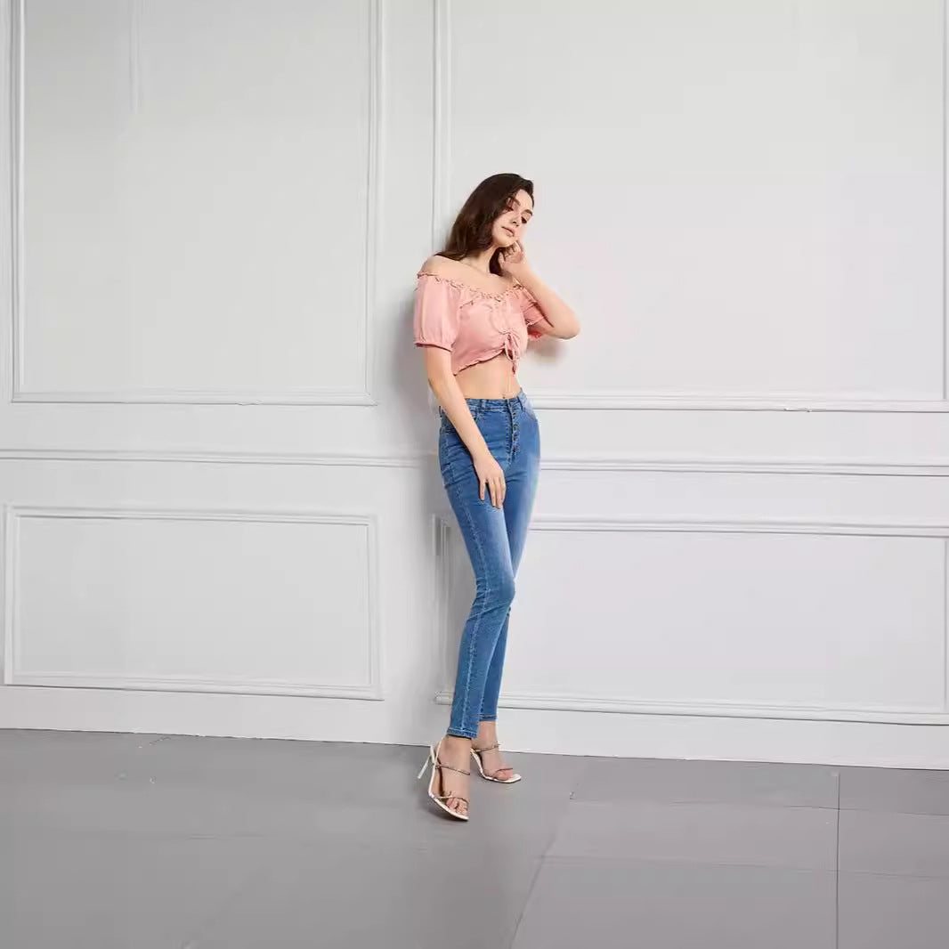 High-Elasticity Slim-Fit Jeans für Damen