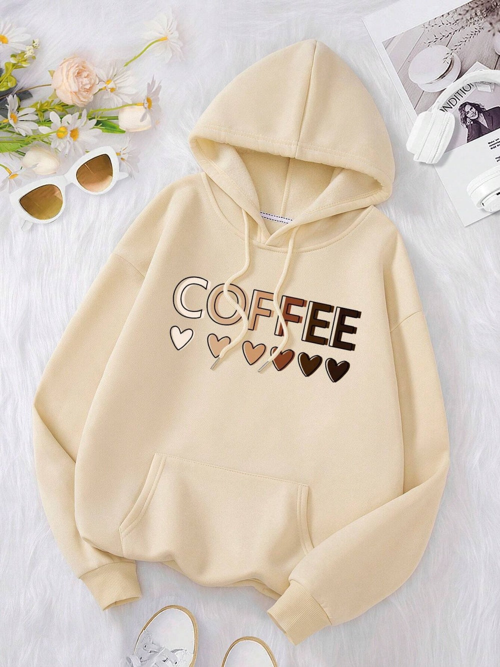 Hoodie mit Kaffee-Print