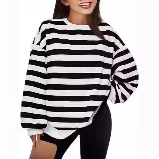 Striped Pullover mit lockerer Passform – Bild 7 | LuxeStyle