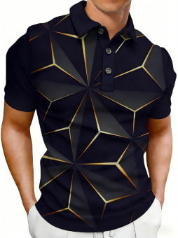 Herren-Polo mit 3D-Druck-Muster