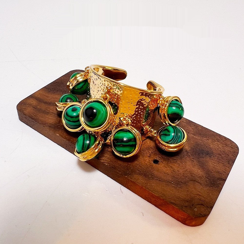 Malachit-Armband «Vintage» · grüner Naturstein