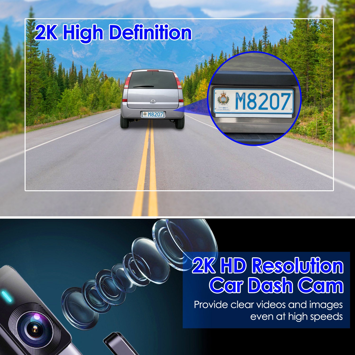 2K-Dashcam mit Nachtsicht