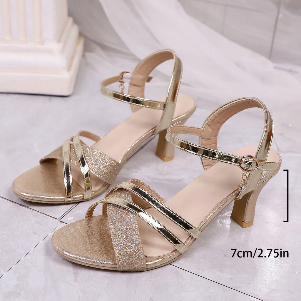Stiletto-Sandalen mit Schnallenriemen