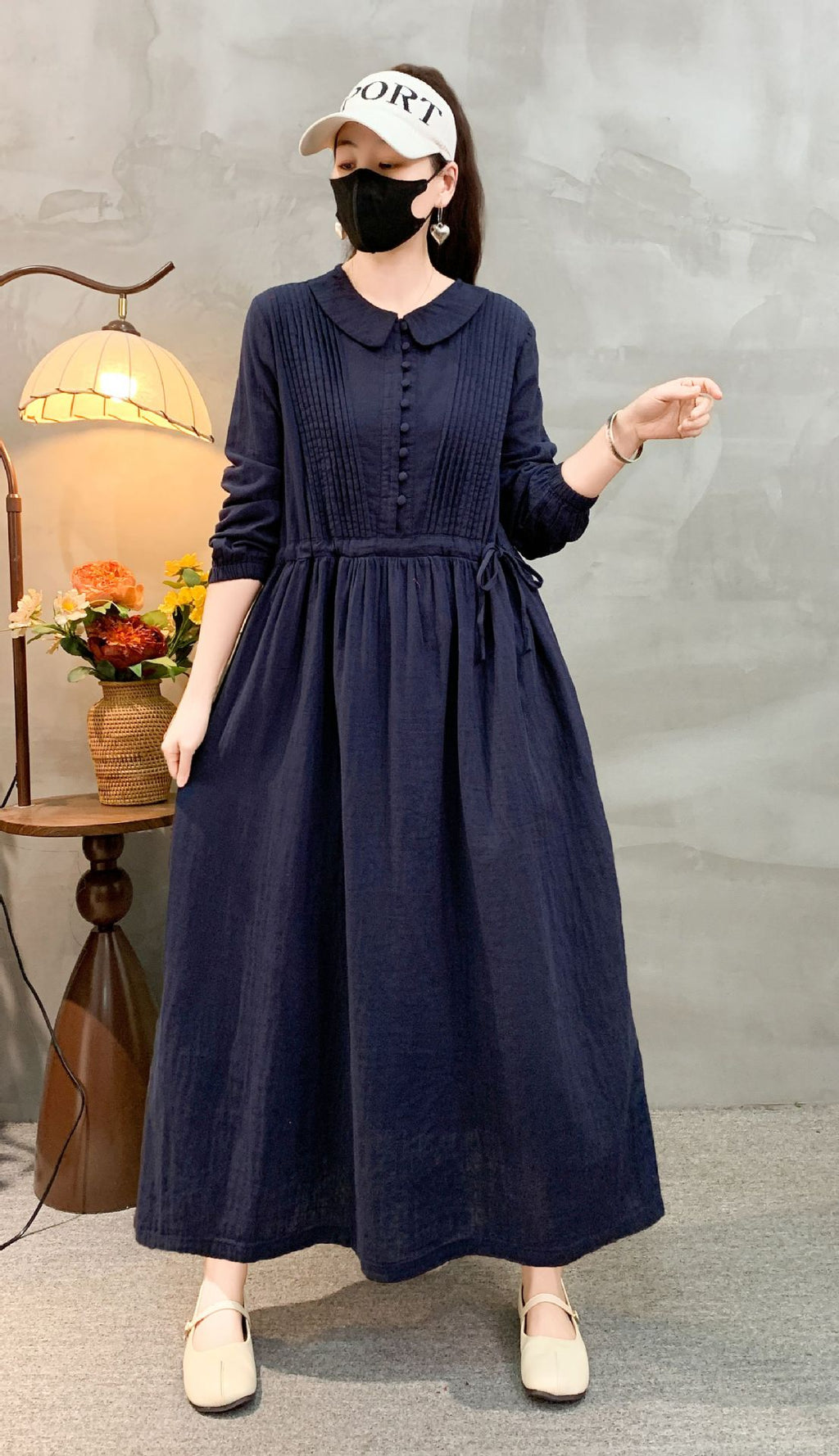 Retro-Kleid mit Langarm