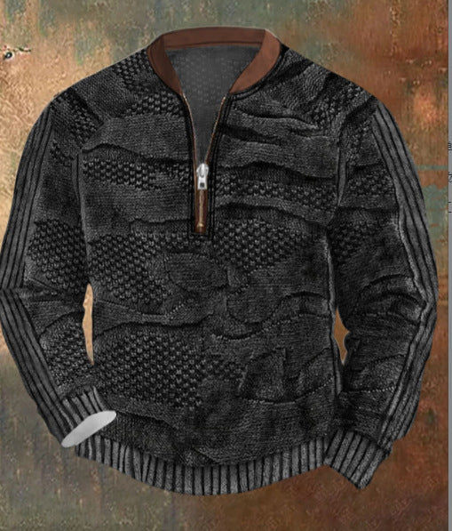 Herren Half-Zip Hoodie mit Karomuster