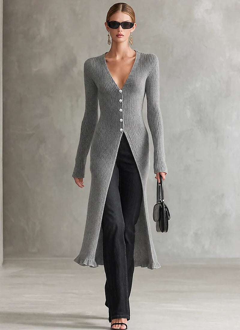 Langer Strick-Cardigan für Damen – Bild 8 | LuxeStyle
