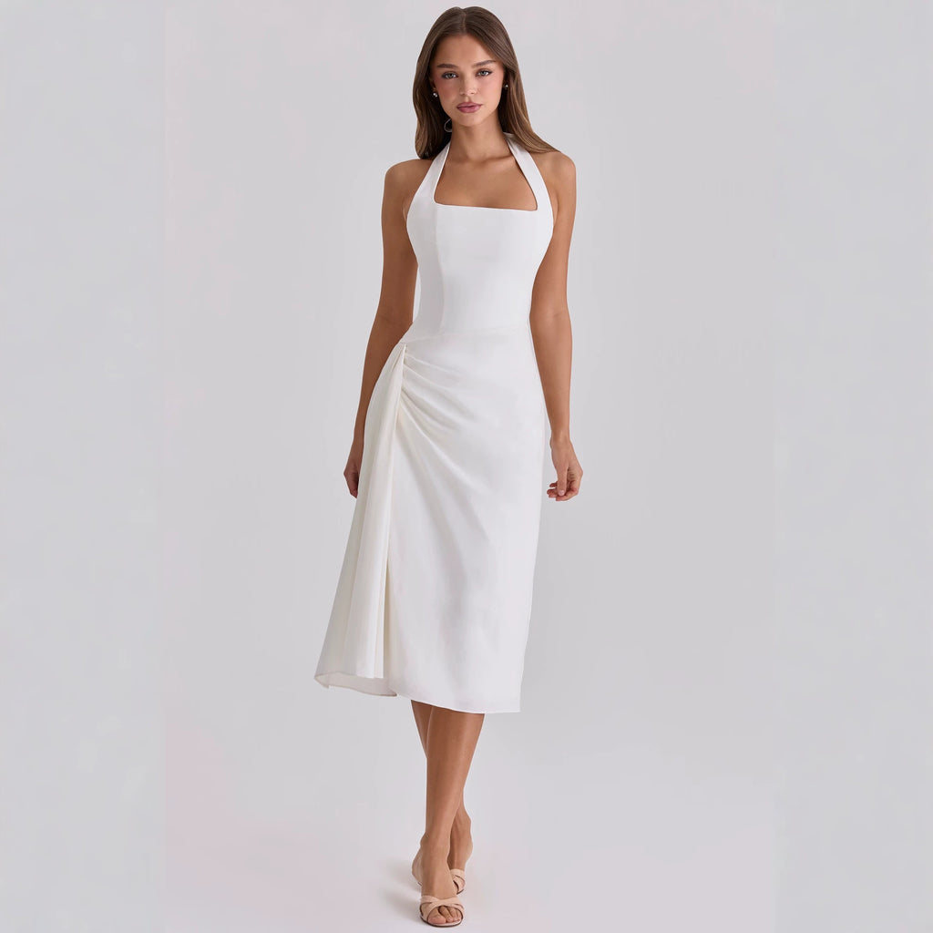 Midi-Kleid mit Neckholder und eckigem Ausschnitt – Bild 2 | LuxeStyle