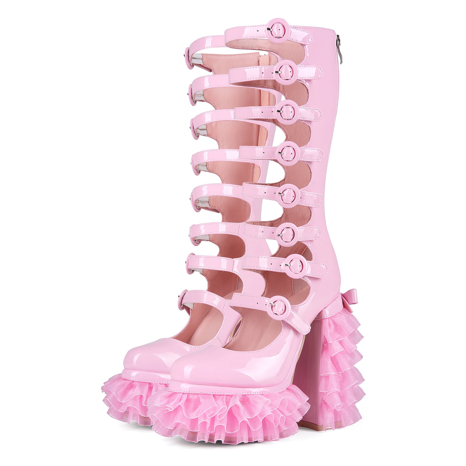 Fransen-Stiefeletten mit Chunky-Heel