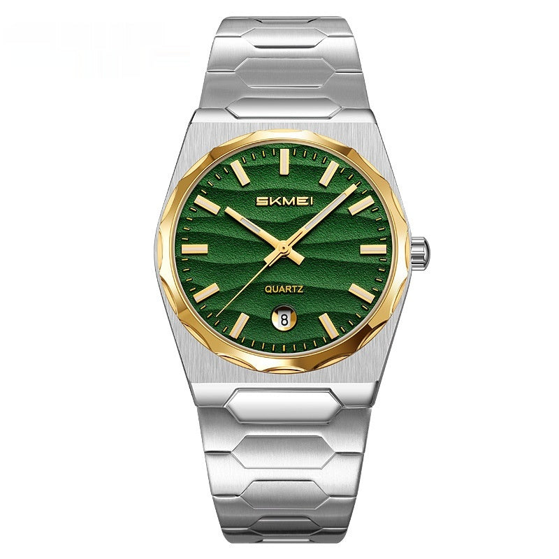 Herrenuhr mit Edelstahlband und Kalenderfunktion