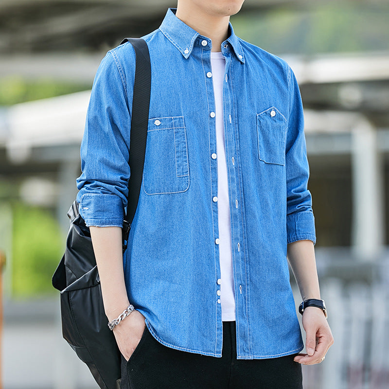 Herren Langarmshirt Slim Fit Casual