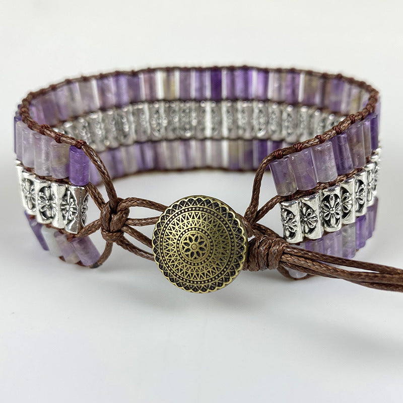 Retro Amethyst Zylinder Armband – Bild 3 | LuxeStyle