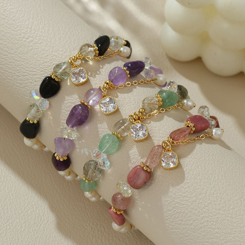 Perlenarmband mit Zirkon-Design – Bild 3 | LuxeStyle