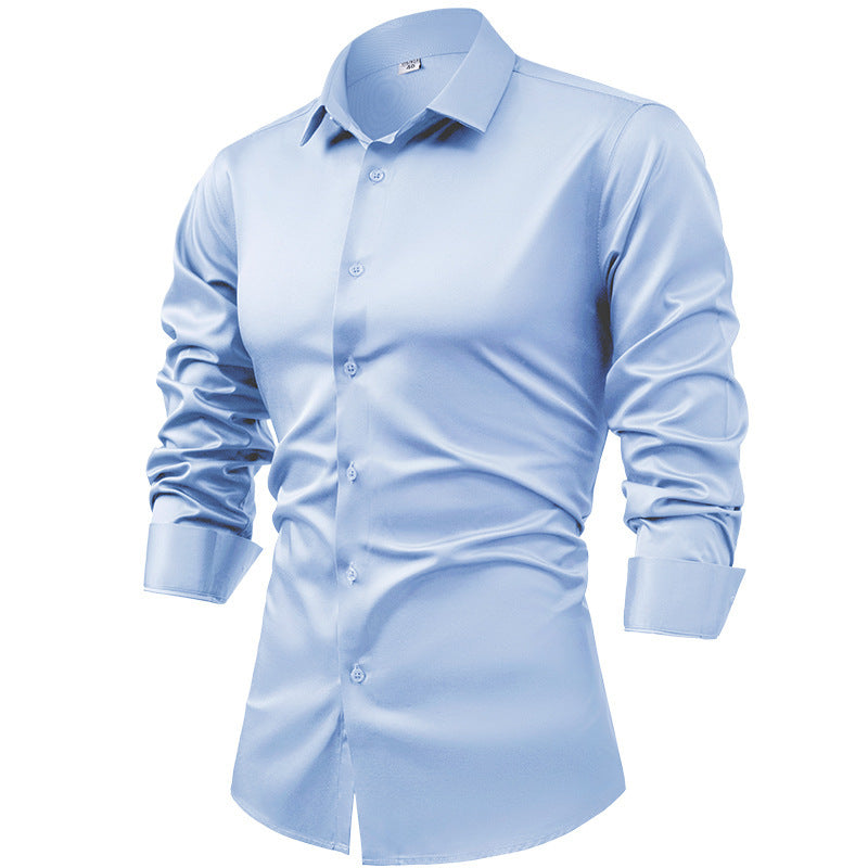 Satinlangarm Shirt Herren – Bild 5 | LuxeStyle