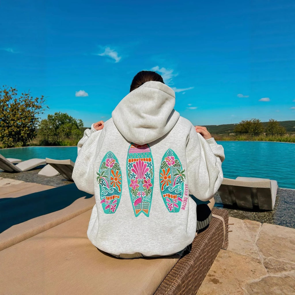 Damen Kapuzen-Sweatshirt mit Blumenprint