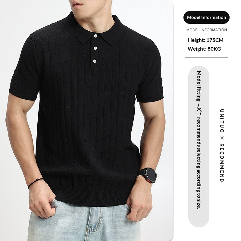 Herren-Hemdbluse Leicht-Luxus Strickmuster