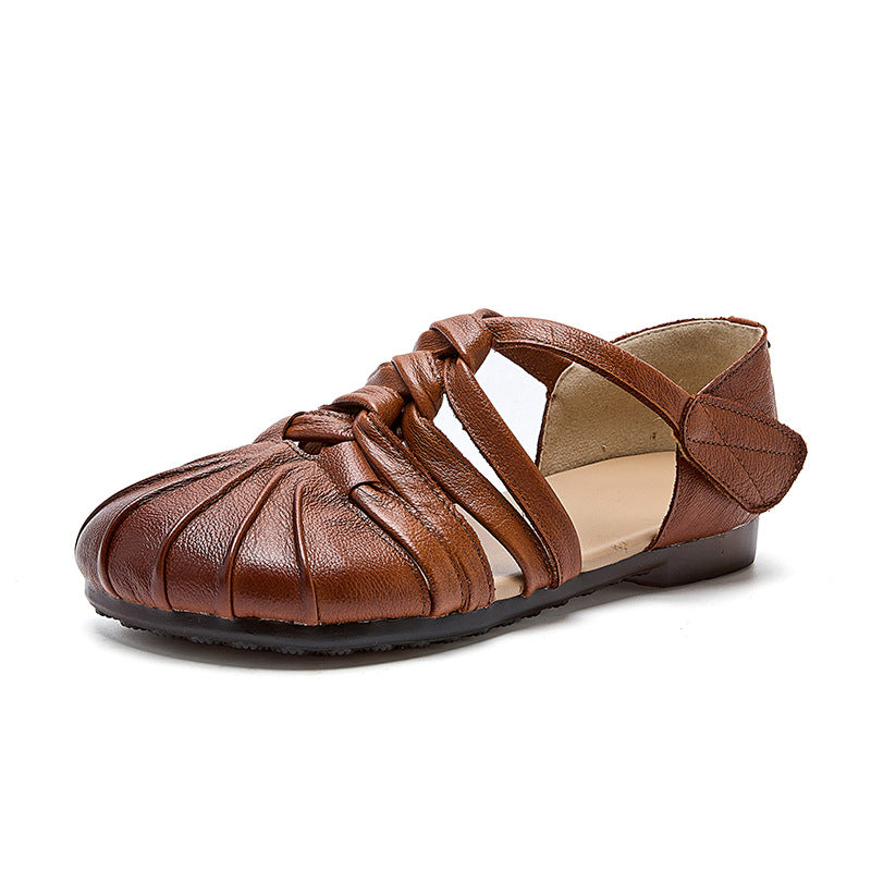 Vintage-Sandalen aus Vollnarbenleder