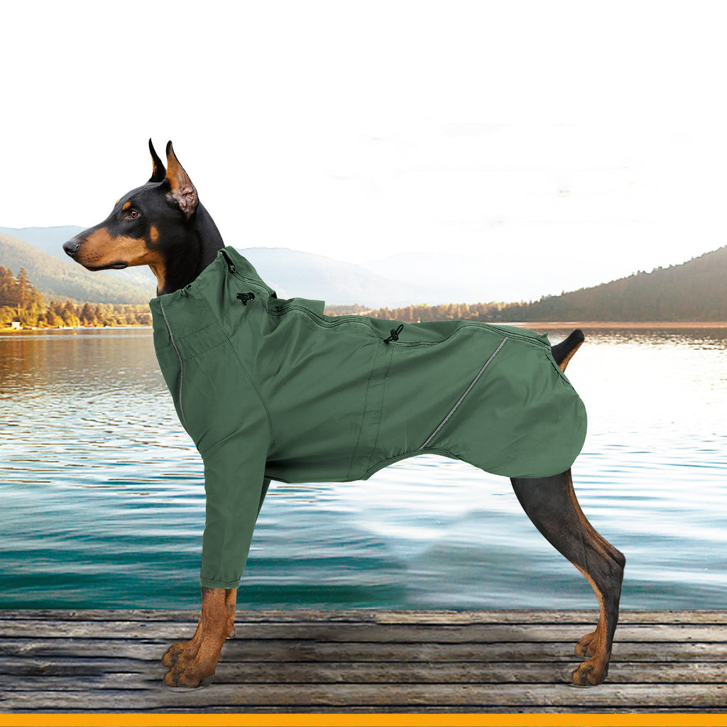 Hundemantel mit Reflektoren und Grippzonen