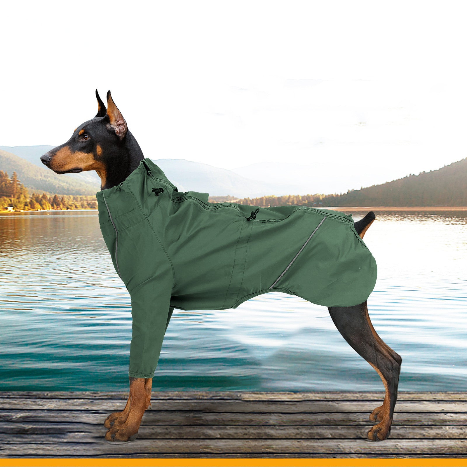 Hundemantel mit Reflektoren und Grippzonen
