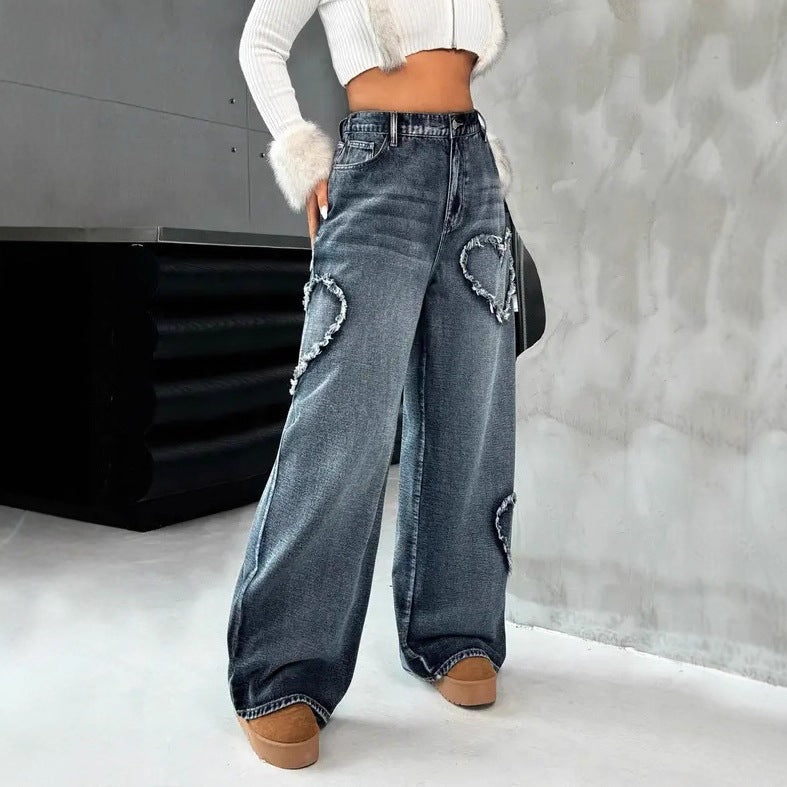 Street-Style Loose Straight-Leg Jeans