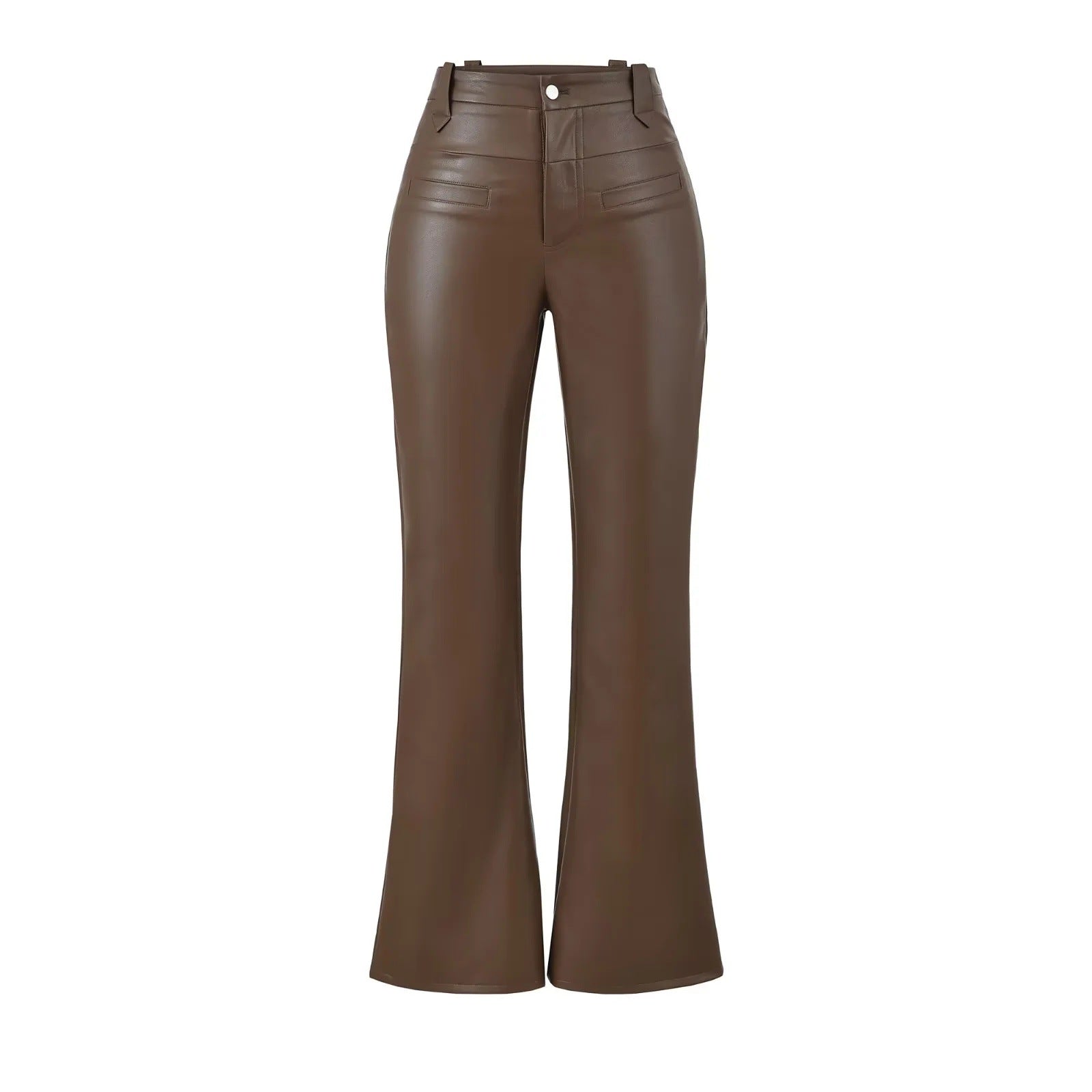 High-Rise Bootcut Hose im Motorrad-Stil