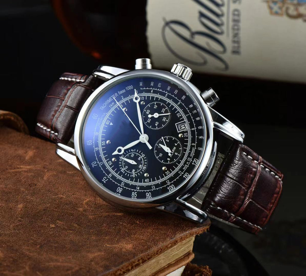 Business-Quarzuhr mit Lederarmband | LuxeStyle