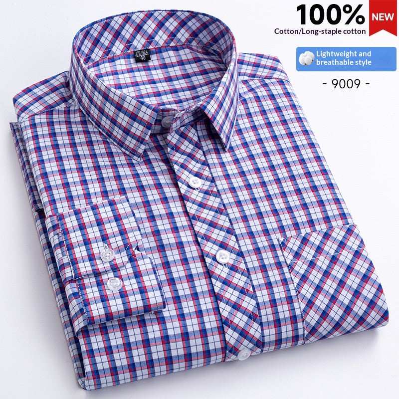 Herren Langarmhemd Kariert – Slim Fit