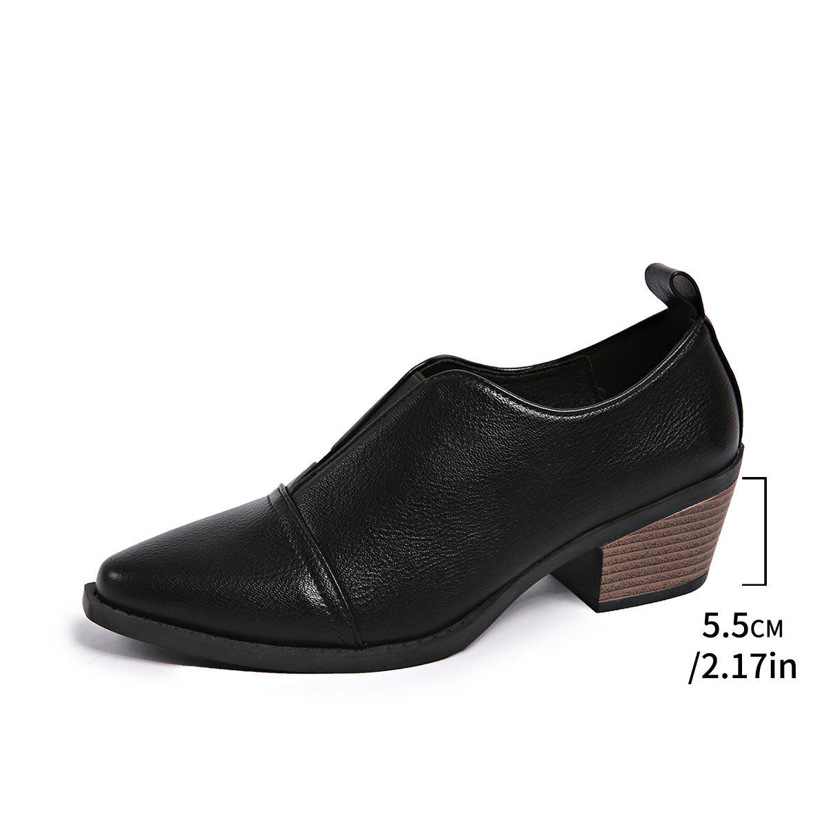 Frühling-Herbst-Pumps mit Spitzspitze und Blockabsatz