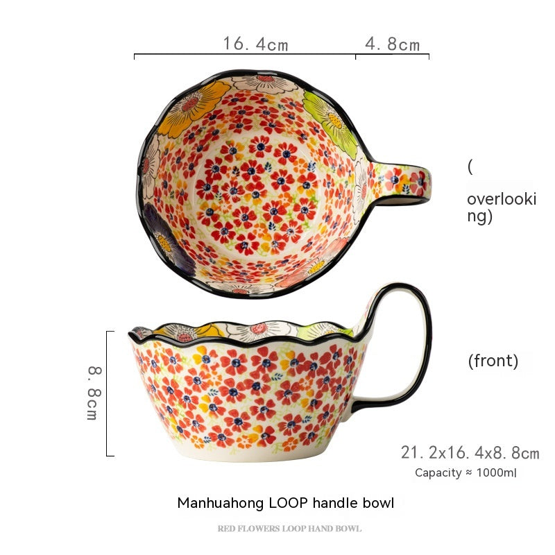 Vintage Keramikschale mit handbemaltem Griff – Bild 5 | LuxeStyle