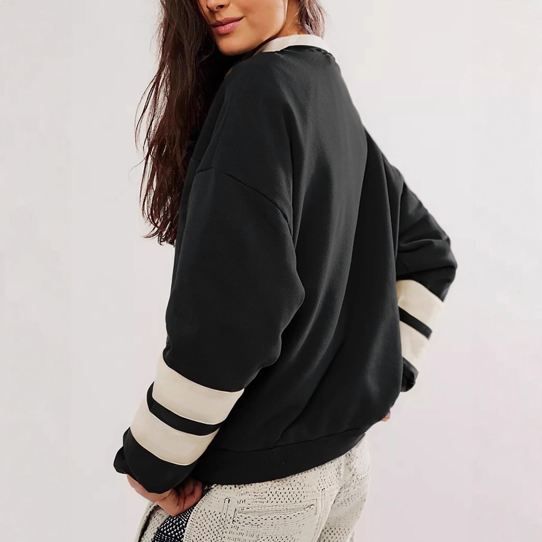 Color-Blocked Hoodie mit Letter-Print
