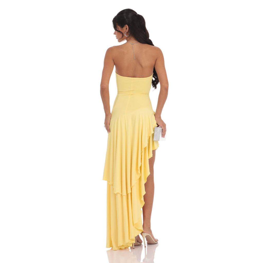 Trägerloses Fishtail-Kleid mit asymmetrischem Saum – Bild 8 | LuxeStyle