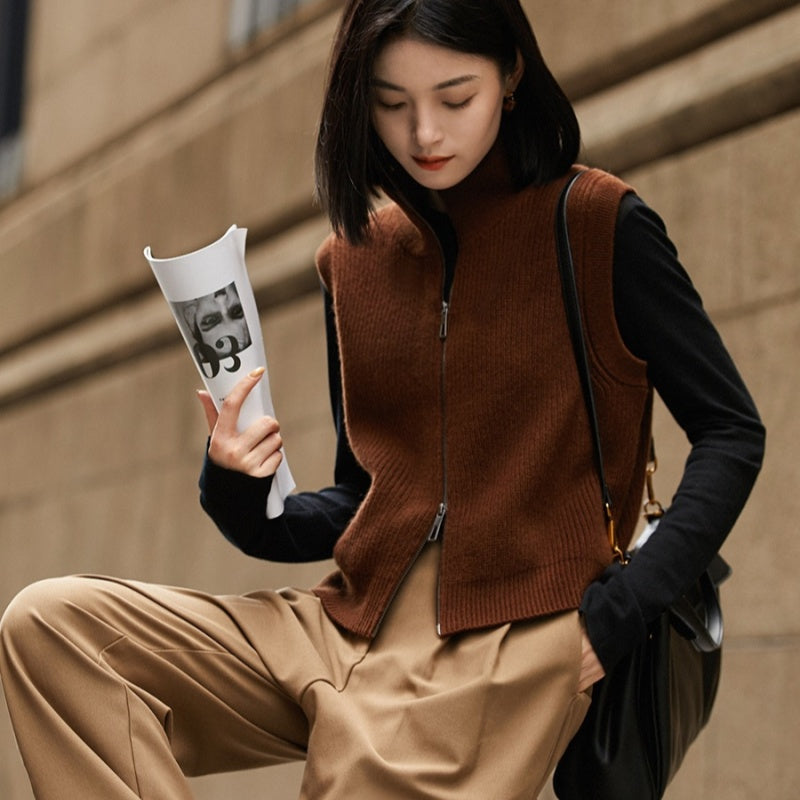 Merino Woll-Cardigan Weste