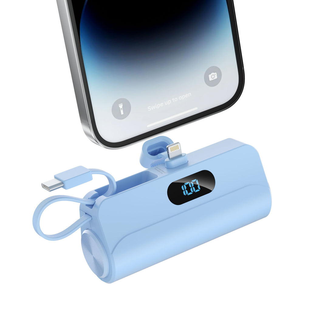 Mini Powerbank mit integriertem Kabel
