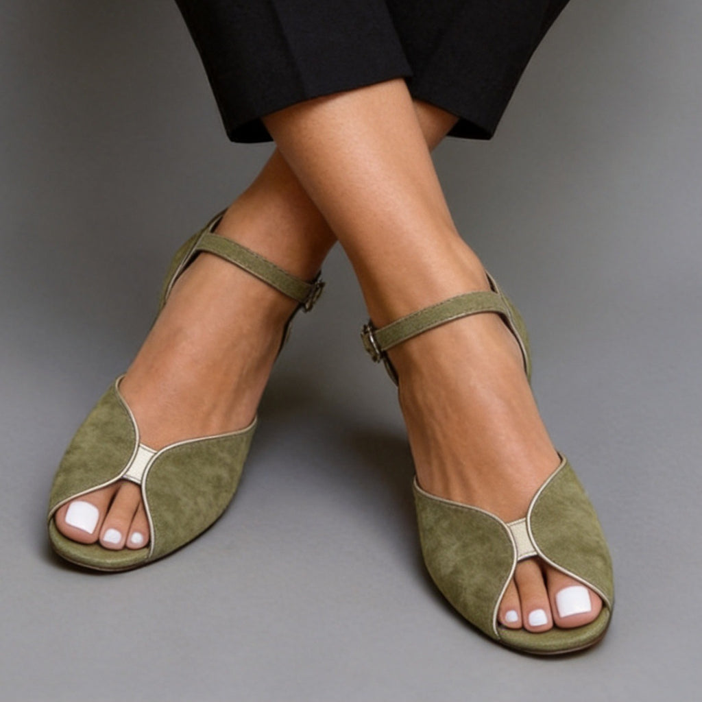 Damen-Sandalen aus Wildlederimitat