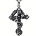 Retro-Anhänger Drachenkreuz aus Titanstahl