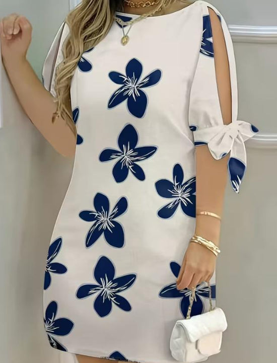 Ärmelloses Blumenkleid mit Bindeträgern – Bild 2 | LuxeStyle