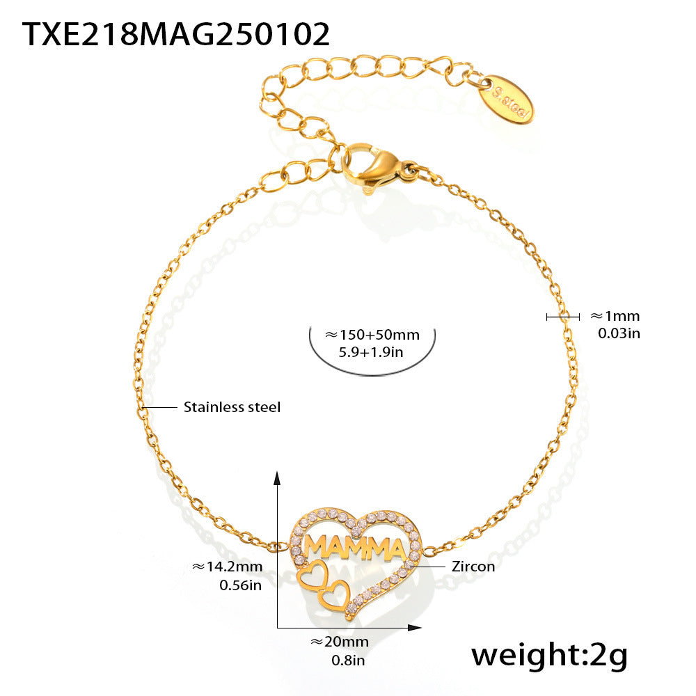 Charity Armband mit Zirkonia, Herz & Kette – Bild 6 | LuxeStyle