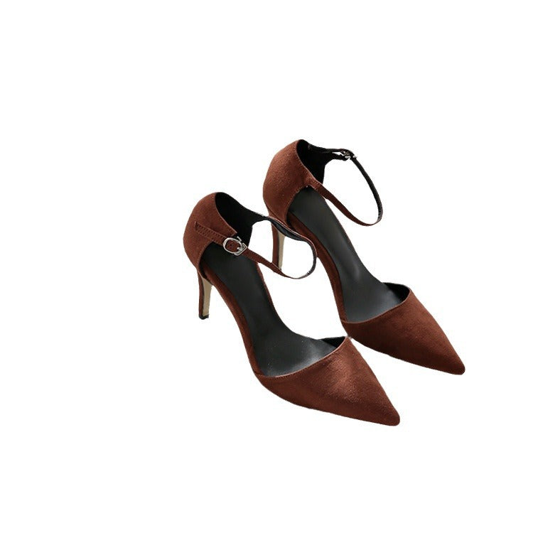 Suede-Sandale mit hohem Absatz | LuxeStyle