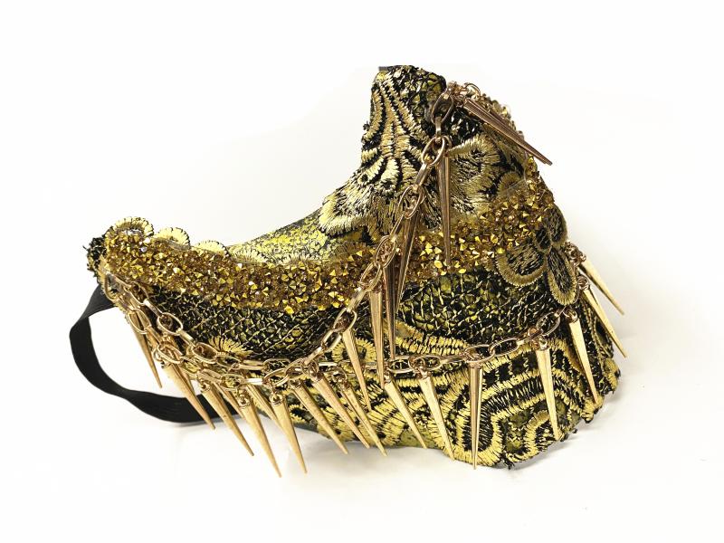 Skull Punk Nieten Performance Maske – Ansicht 2