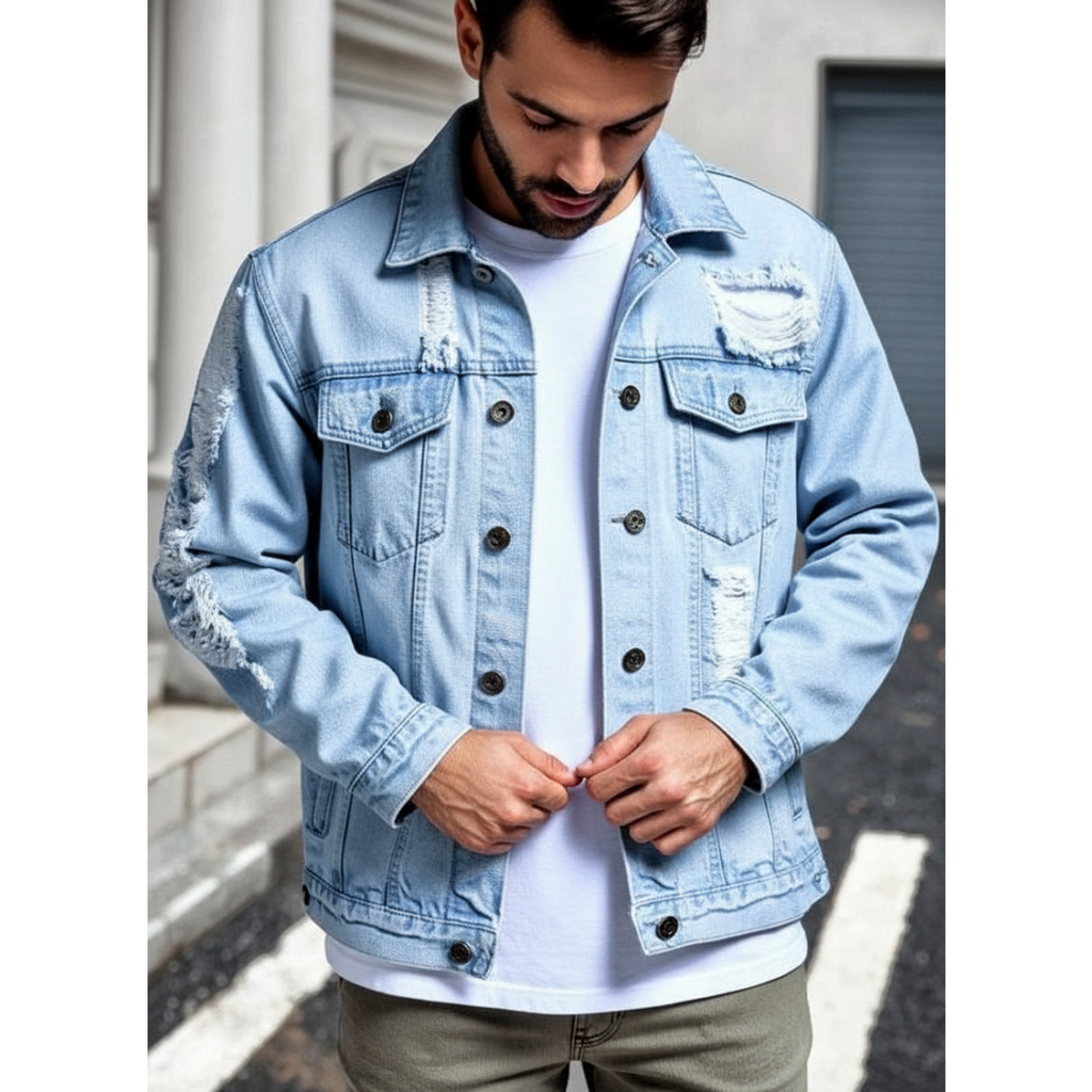 Loose-fit Jeansjacke im Korea-Stil