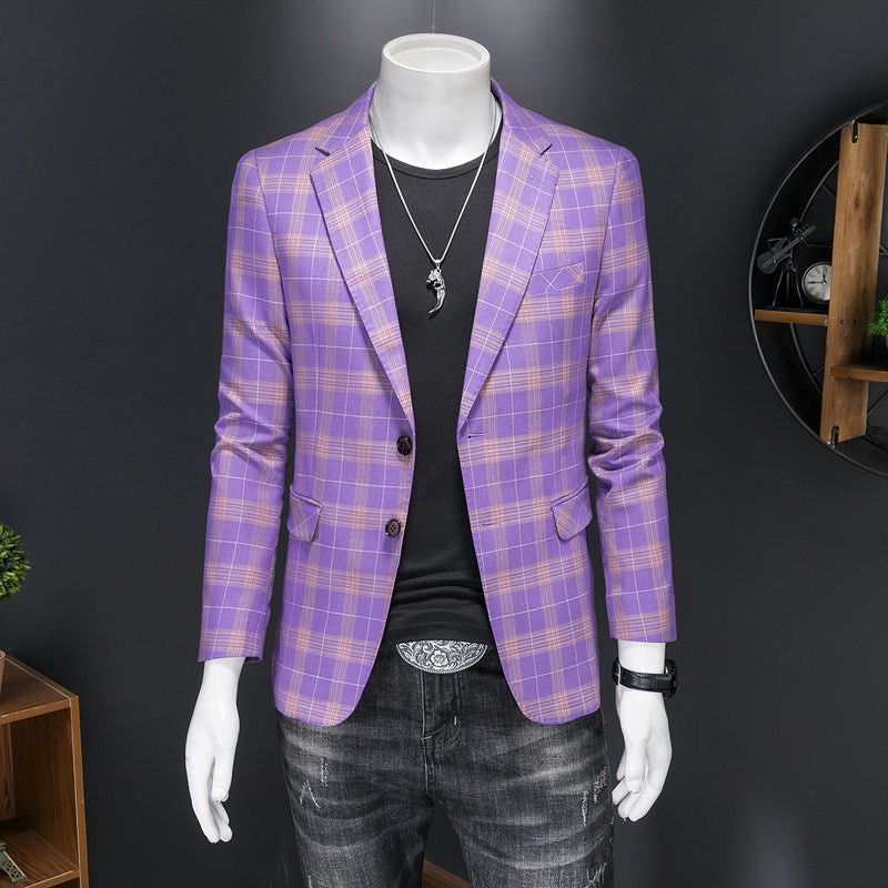 Herren Slim-Fit-Sakko mit Plaidmuster