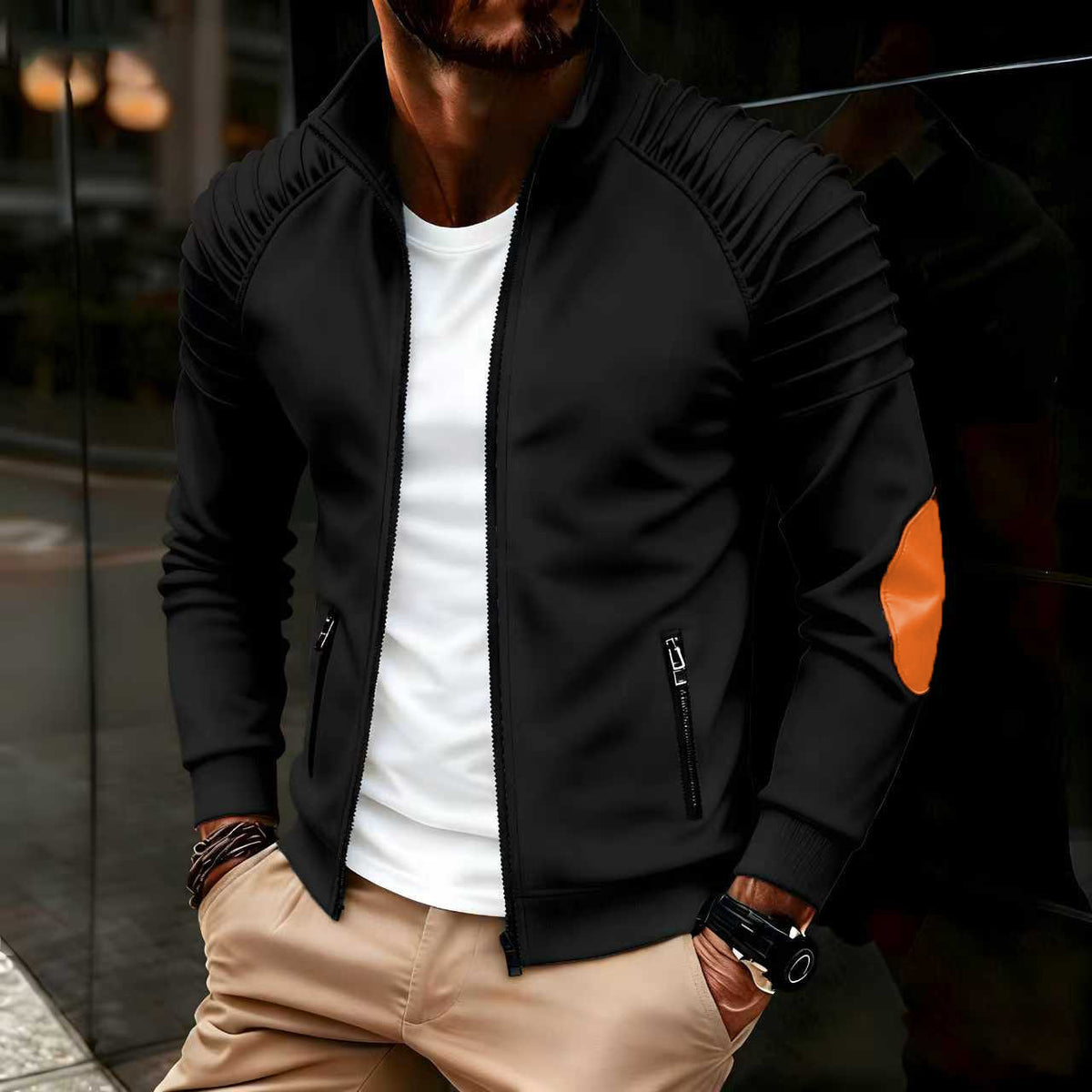 Winddichte Herren Freizeitjacke mit Stehkragen – Bild 8 | LuxeStyle