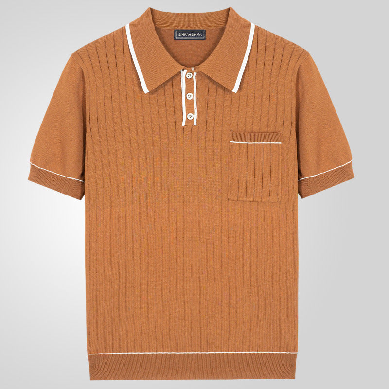 Herren Business-Poloshirt – gestrickte Ice-Silk, kühlend (M–3XL, 2 Farben)