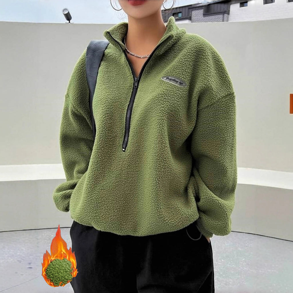 Damen Sweatshirt mit Schlaufe und Aufschrift