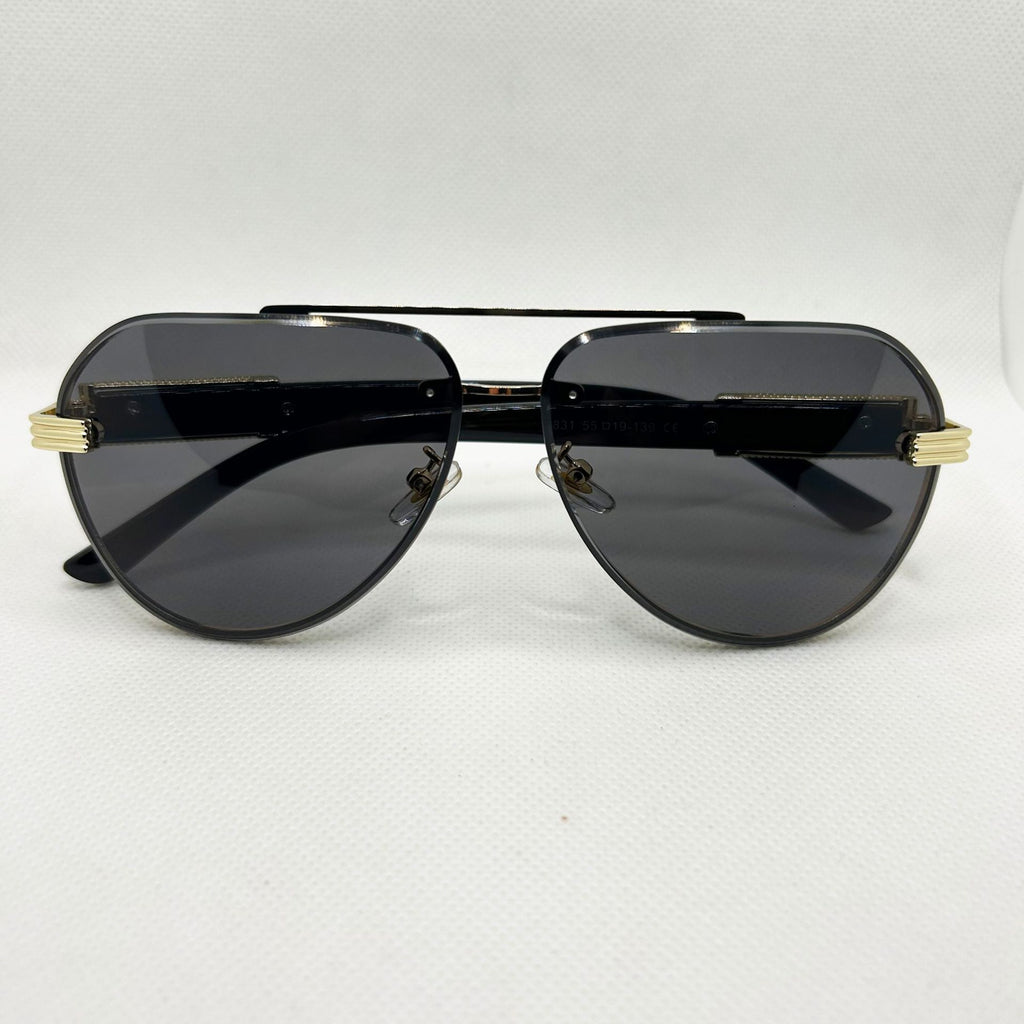 Randlose Sonnenbrille mit Leopardenkopf