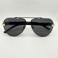Randlose Sonnenbrille mit Leopardenkopf