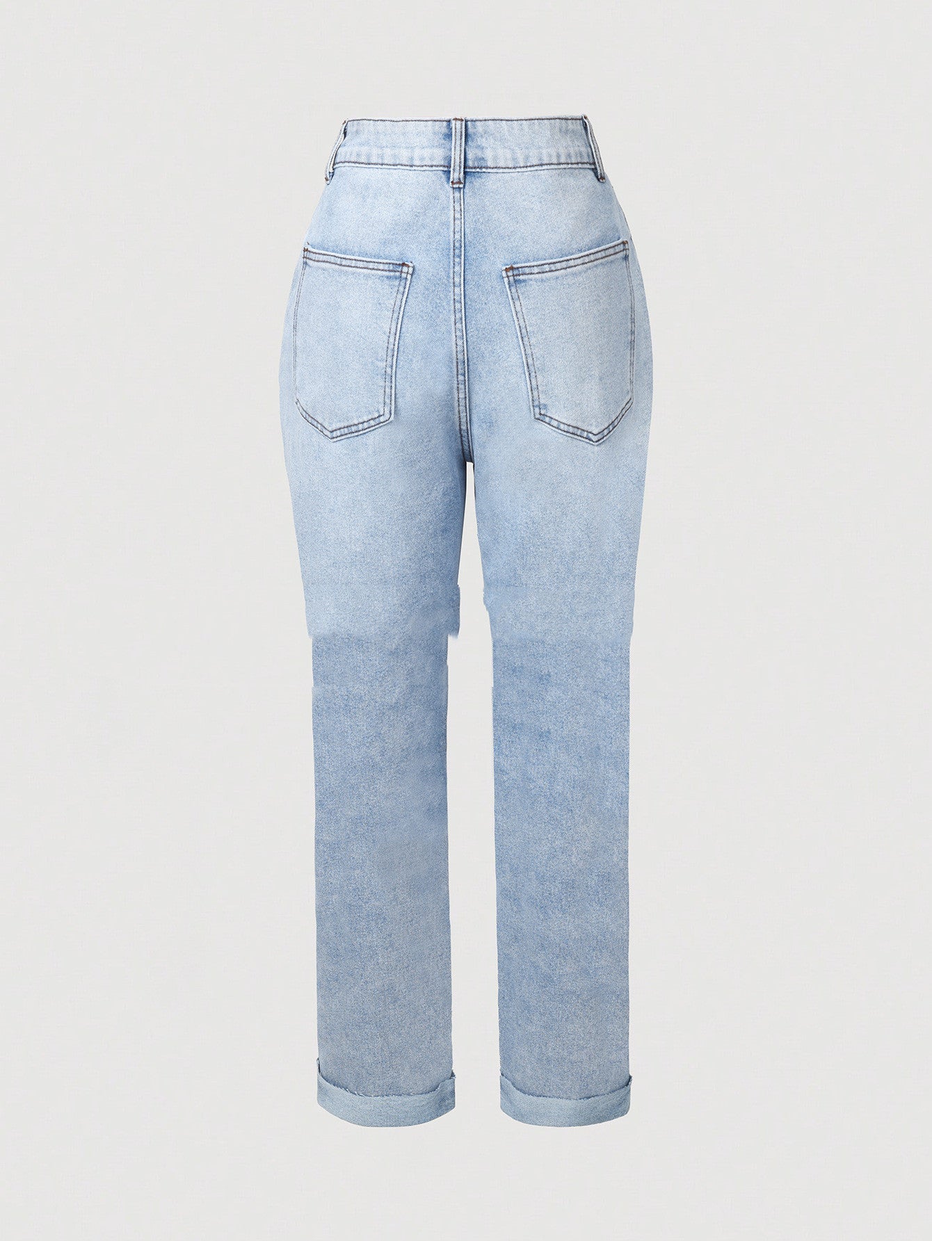 Trendige Casual Rippenjeans Hochtaillierte